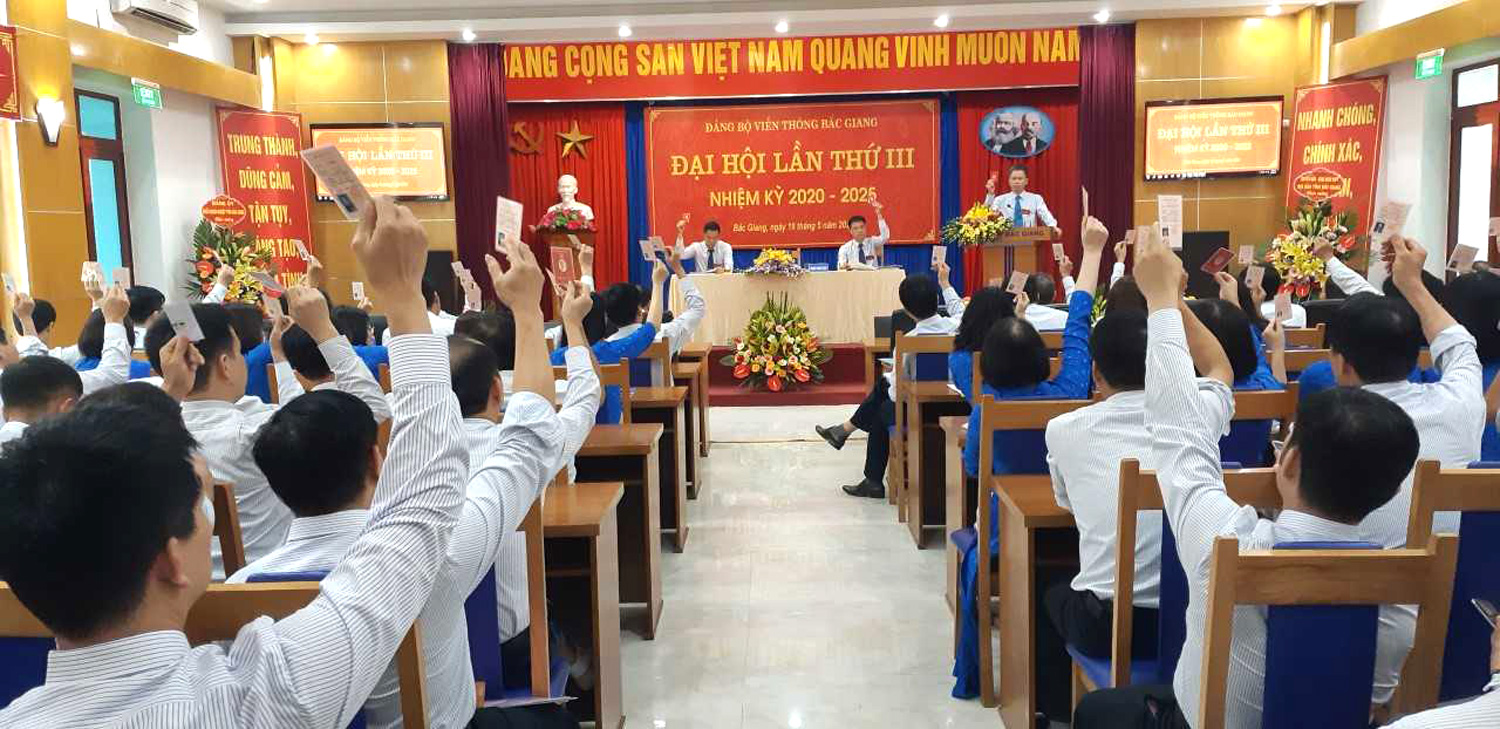 Đảng bộ VNPT Bắc Giang tổ chức thành công Đại hội lần thứ III, nhiệm kỳ 2020-2025. Đảng bộ VNPT Bắc Giang tổ chức thành công Đại hội lần thứ III, nhiệm kỳ 2020-2025.